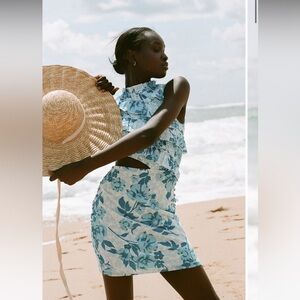 Sabo Skirt Blue and White Floral Dress